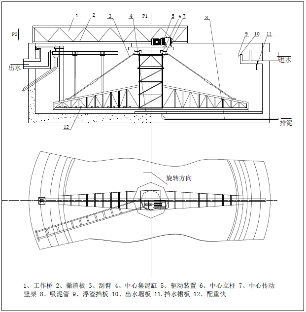 中心传动单管吸泥机